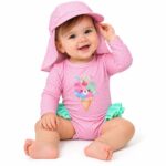 Kit Praia Fem Macacao e Chapeu (tam unico veste 6 a 12 messes)